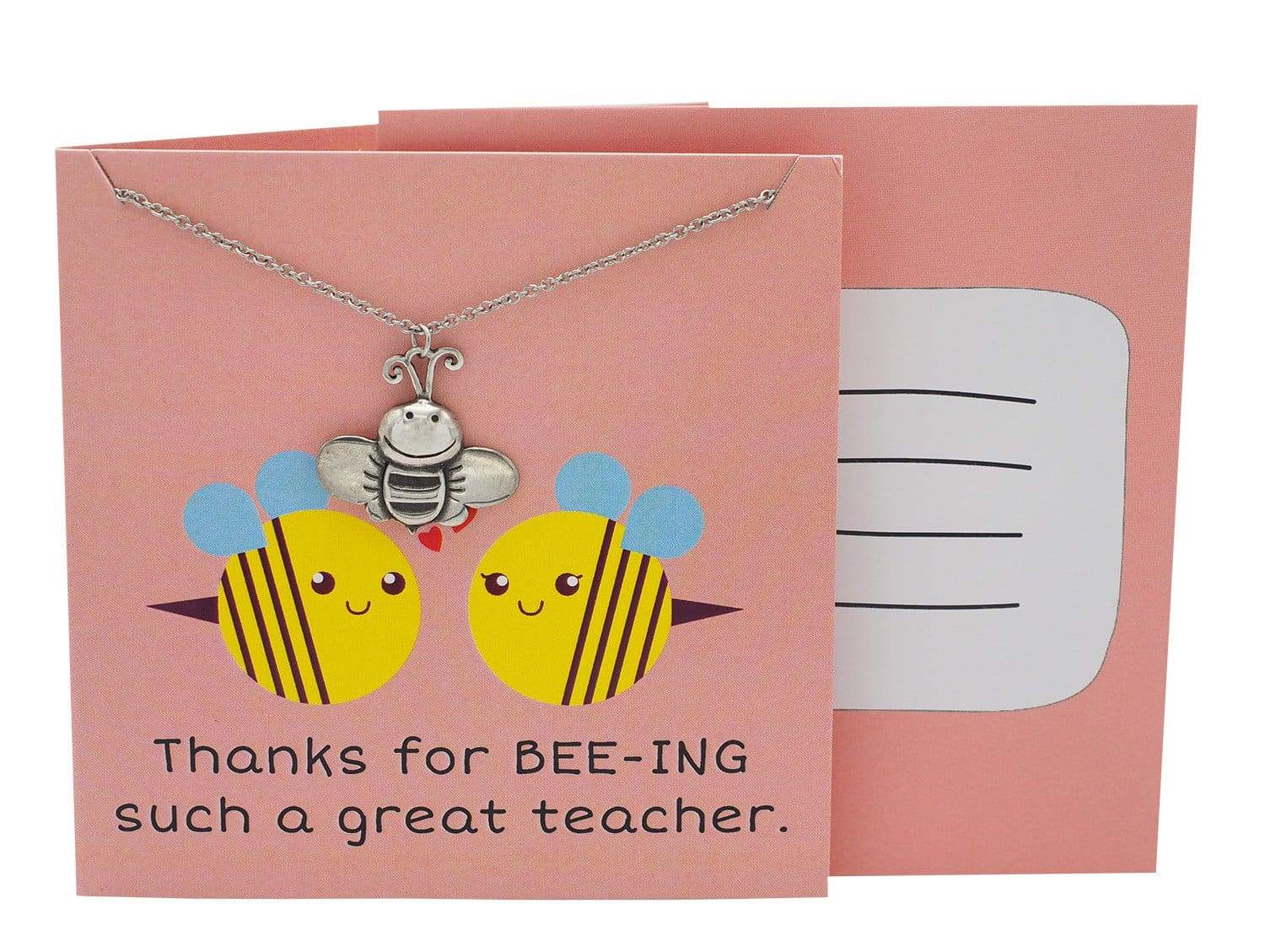 Be Bee Happy Gold 18"  Necklace on Card With a Quote Necklace New Great Gift